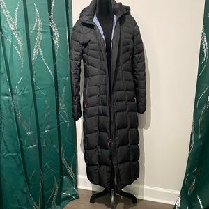 Lands' End Black Long Puffer Coat